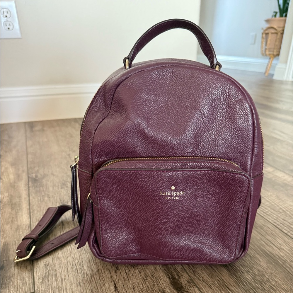 Kate Spade Plum Small Leather Backpack